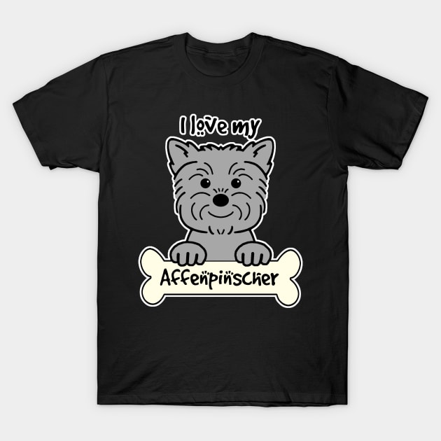 I Love My Affenpinscher T-Shirt by AnitaValle